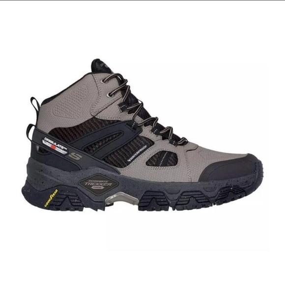 Skechers Men's Terrabite Trekker Outdoor Natural/Black Hi Top Shoes - Picture 2 of 9